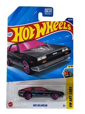 Hot Wheels DMC DeLorean Art Cars 5/10 2024 Black Pink 1:64